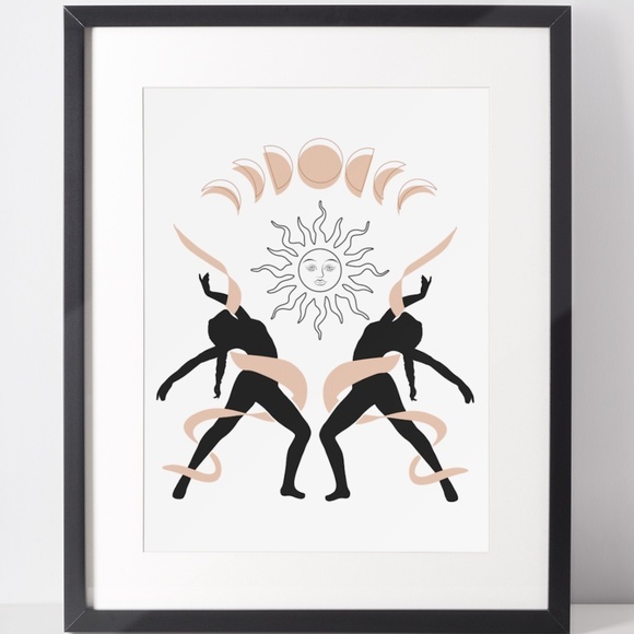 Other - Wall Art Bohemian Woman Silhouette Celestial Print Poster Illustration Unframed